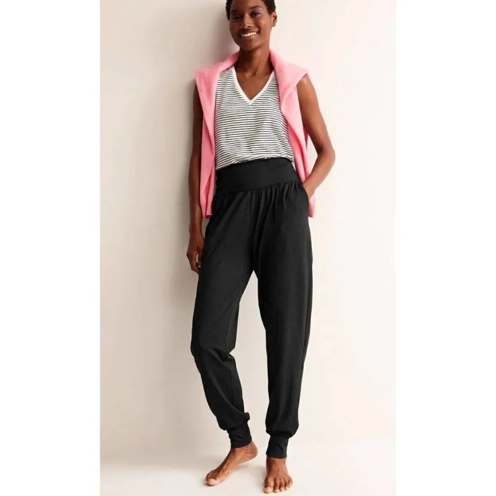 Z Supply Women’s Solid Black Wide Leg Sweat Harem Pants Medium